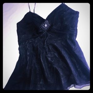 Spenser Jeremy black silk asymmetrical top